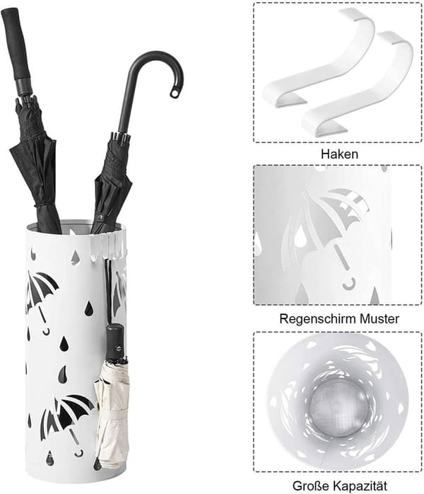 Rootz paraplyställ - Förvaringsbehållare - Rostfri hållare - 49cm x 20cm - Järnmaterial - Mångsidigt - Snygg inredning - Praktisk design