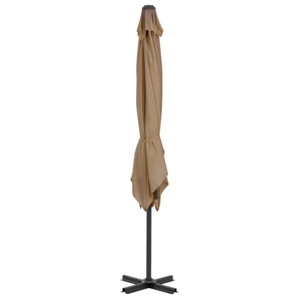 Frihängande trädgårdsparasoll aluminiumstång taupe 250x250 cm
