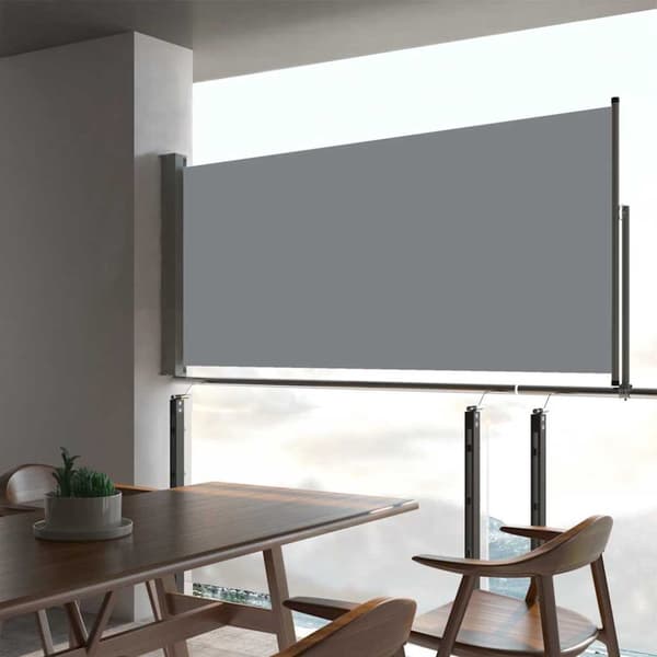 Infällbar sidomarkis 60x300 cm grå