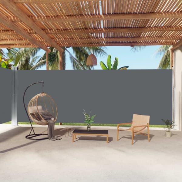 Infällbar sidomarkis antracit 220x1000 cm