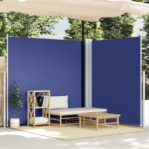 Infällbar sidomarkis 200x600 cm blå