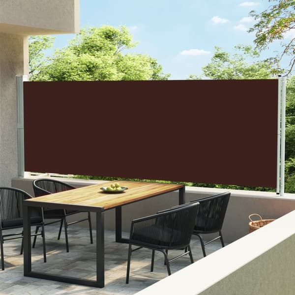 Infällbar sidomarkis 600x160 cm brun