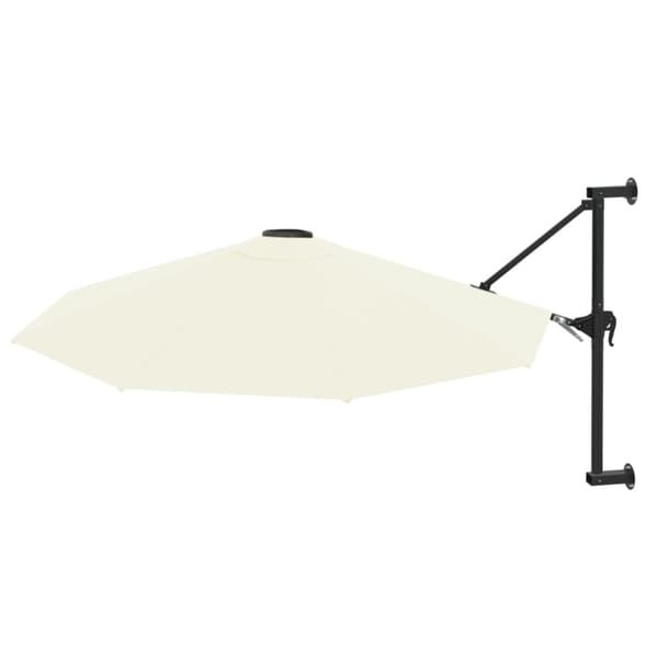 Väggmonterat parasoll med metallstång 300 cm sand