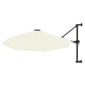 Miniatyrbild 2 av 2: Väggmonterat parasoll med metallstång 300 cm sand