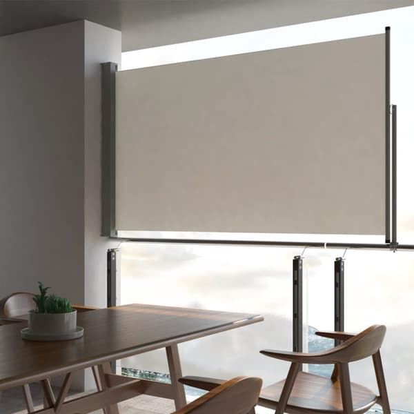 Infällbar sidomarkis 140 x 300 cm gräddvit