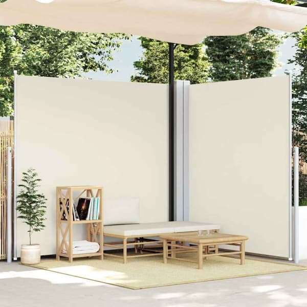 Infällbar sidomarkis 220x600 cm gräddvit