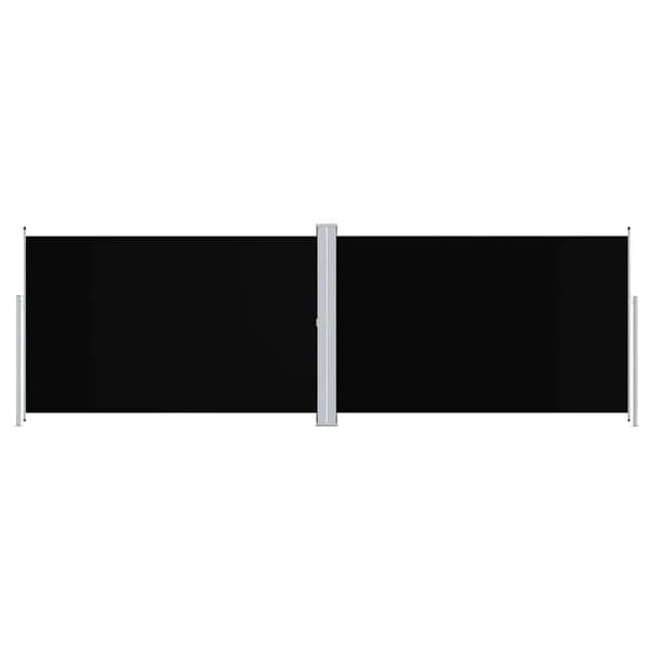 Infällbar sidomarkis 200x600 cm svart
