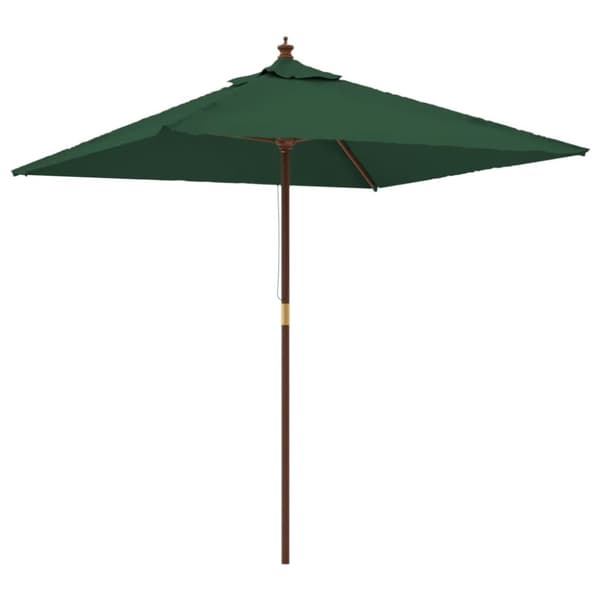 Parasoll med trästång 198x198x231 cm grön