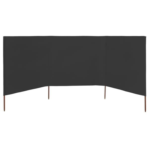 Vindskydd 3 paneler tyg 400x120 cm antracit