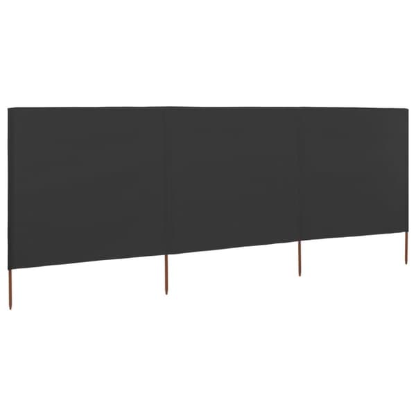 Vindskydd 3 paneler tyg 400x120 cm antracit