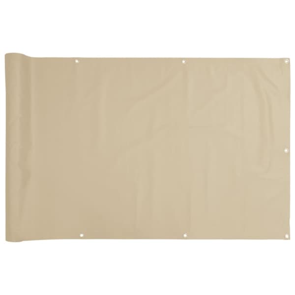 Balkongskärm oxfordtyg 75 x 400 cm beige