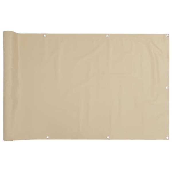 Balkongskärm oxfordtyg 90 x 600 cm beige