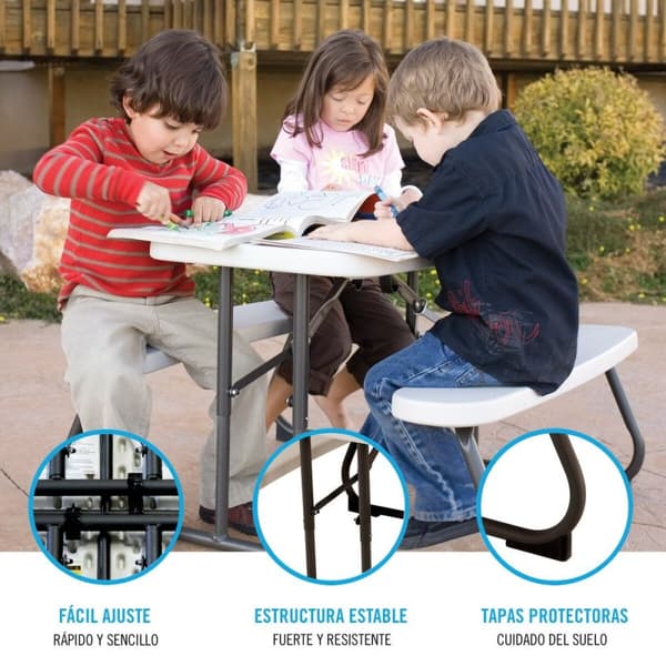 Børnebord Lifetime Flødefarvet Foldbar Picnic 82,5 x 53,5 x 90 cm Stål Plastik