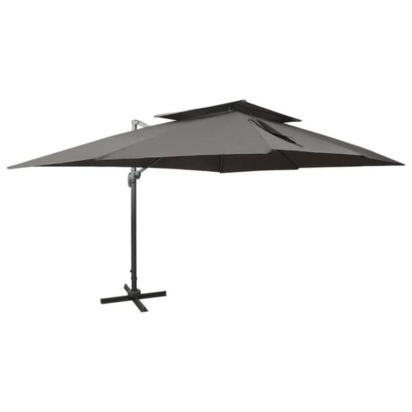 Frihängande trädgårdsparasoll med ventilation 400x300 cm