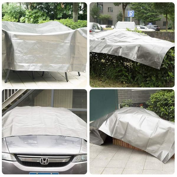 Rootz Heavy Duty Vandtæt presenning - Beskyttende presenning - Barcover - Højdensitet PE - UV-bestandig - 180 g/m² - 50 cm metaløjer