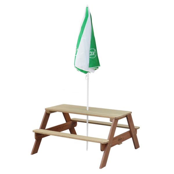 AXI Parasoll ?125 cm för barn i grönt och vitt | Kompatibel med AXI picknickbord, vattenbord och sandlådor