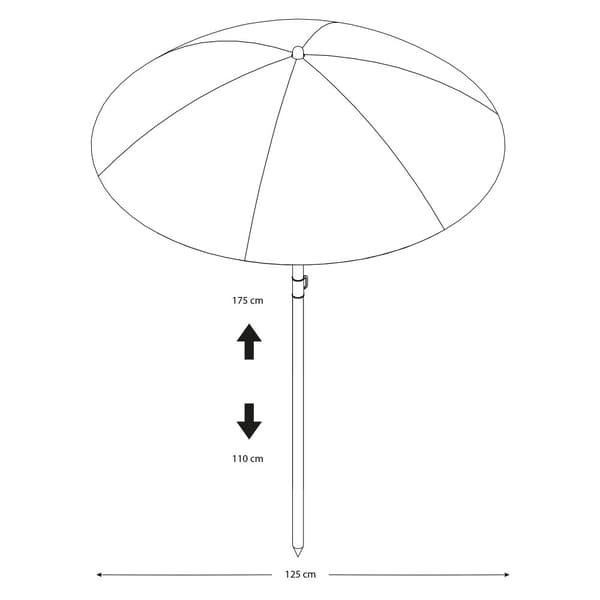 AXI aurinkovarjo ?125 cm lapsille, sininen ja valkoinen | Yhteensopiva AXI piknik-pöytien, vesipöytien ja hiekkalaatikoiden kanssa.