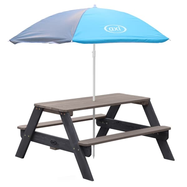 AXI Parasoll ?125 cm for barn i grått och blått| Kompatibel med AXI picknickbord, vandbord og sandlådor