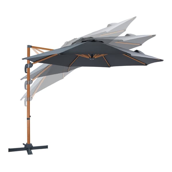 AXI Marisol Parasol Brown/Grey - Parasol large 300x300 cm - Ripustettava aurinkovarjo, Alumiinirunko, 360° Kierto, Parvekkeen aurinkovarjo 3x3 -