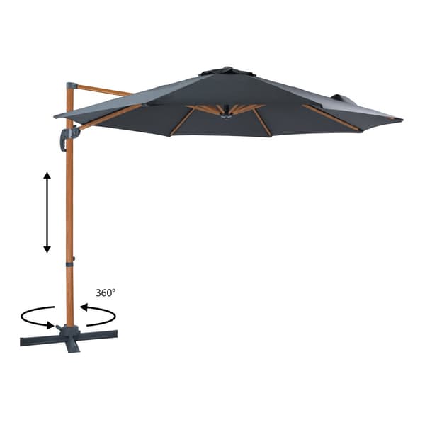 AXI Marisol Parasol Brown/Grey - Parasol large 300x300 cm - Ripustettava aurinkovarjo, Alumiinirunko, 360° Kierto, Parvekkeen aurinkovarjo 3x3 -