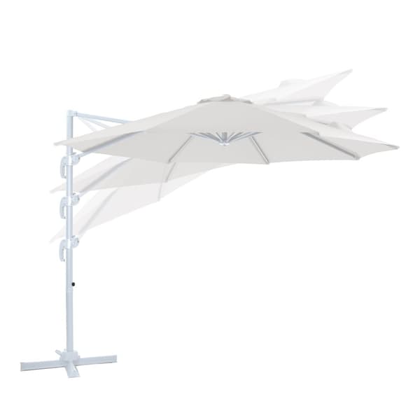 AXI Marisol Parasoll Vit/Beige - Parasoll stort 300x300 cm - Hängparasoll, Aluminiumram, 360° Rotation, Parasoll balkong 3x3 - UV-resistent