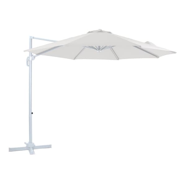 AXI Marisol Parasoll Vit/Beige - Parasoll stort 300x300 cm - Hängparasoll, Aluminiumram, 360° Rotation, Parasoll balkong 3x3 - UV-resistent