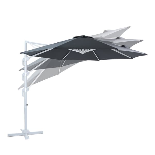 AXI Marisol Parasoll  Vit/Grå -  Parasoll stort  300x300 cm - Hängparasoll, Aluminiumram, 360° Rotation, Parasoll balkong 3x3 - UV-resistent