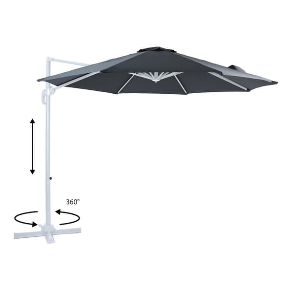 AXI Marisol Parasoll  Vit/Grå -  Parasoll stort  300x300 cm - Hängparasoll, Aluminiumram, 360° Rotation, Parasoll balkong 3x3 - UV-resistent