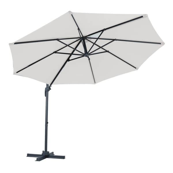 AXI Marisol Parasol Grey, Beige - Parasol large 300x300 cm - Ripustettava aurinkovarjo, Alumiinirunko, 360° Kierto, Parvekkeen aurinkovarjo 3x3 -