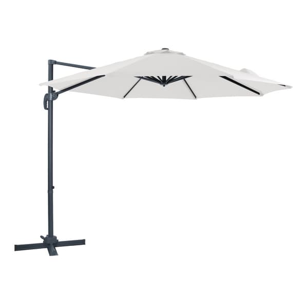 AXI Marisol Parasol Grey, Beige - Parasol large 300x300 cm - Ripustettava aurinkovarjo, Alumiinirunko, 360° Kierto, Parvekkeen aurinkovarjo 3x3 -