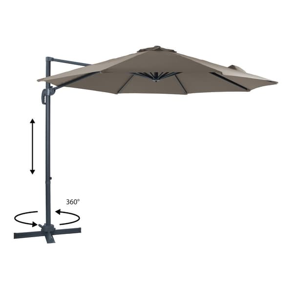 AXI Marisol Parasoll Grå, Taupe - Parasoll stort 300x300 cm - Hängparasoll, Aluminiumram, 360° Rotation, Parasoll balkong 3x3 - UV-resistent