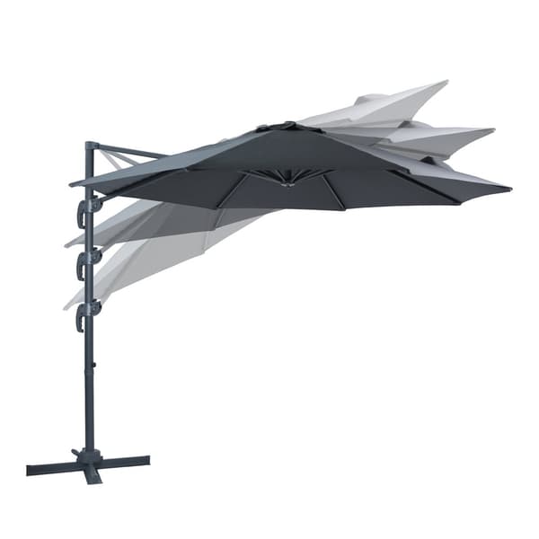 AXI Marisol Parasol Brown/Beige - Parasol large 300x300 cm - Ripustettava aurinkovarjo, Alumiinirunko, 360° Kierto, Parvekkeen aurinkovarjo 3x3 -