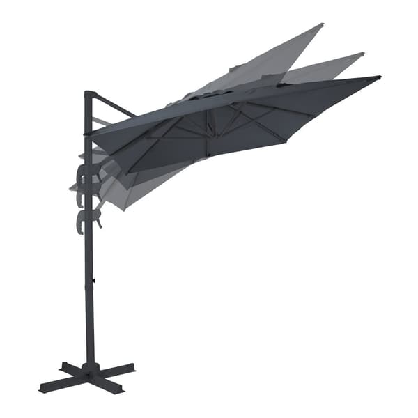 AXI Coco Parasoll Grå, Grå - Parasoll stort 200x300 cm - Hängparasoll, Aluminiumram, 360° Rotation, Parasoll balkong 3x3 - UV-resistent