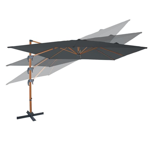 AXI Nima Parasoll Brun/Grå - Parasoll stort 300x300 cm - Hängparasoll, Aluminiumram, 360° Rotation, Parasoll balkong 3x3 - UV-resistent