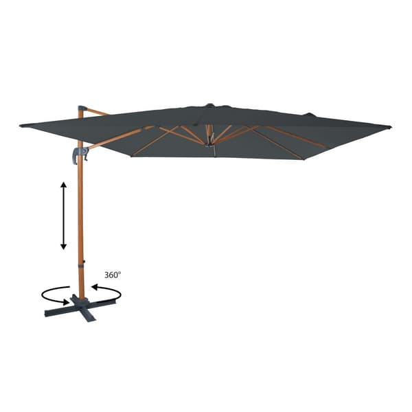 AXI Nima Parasoll Brun/Grå - Parasoll stort 300x300 cm - Hängparasoll, Aluminiumram, 360° Rotation, Parasoll balkong 3x3 - UV-resistent