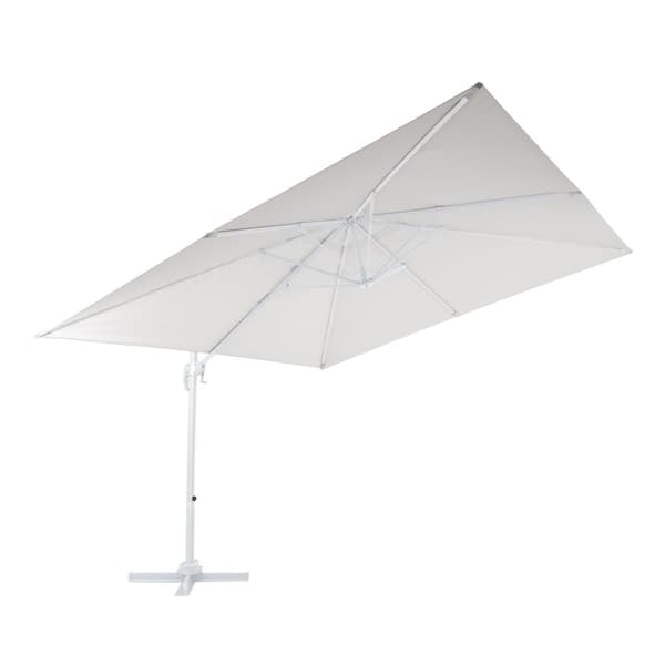 AXI Nima Parasol White/Beige - Parasol large 300x300 cm - Ripustettava aurinkovarjo, Alumiinirunko, 360° Kierto, Parvekkeen aurinkovarjo 3x3 -