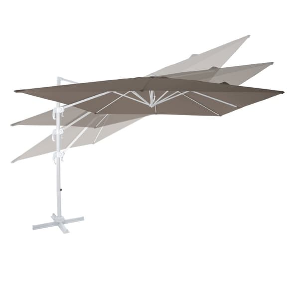 AXI Nima Parasol White/Tupe - Parasol large 300x300 cm - Ripustettava aurinkovarjo, Alumiinirunko, 360° Kierto, Parvekkeen aurinkovarjo 3x3 -