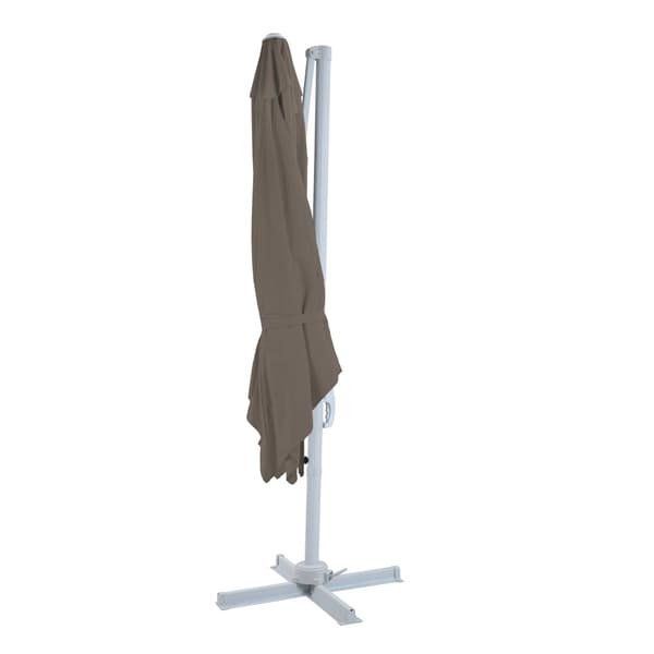 AXI Nima Parasol White/Tupe - Parasol large 300x300 cm - Ripustettava aurinkovarjo, Alumiinirunko, 360° Kierto, Parvekkeen aurinkovarjo 3x3 -