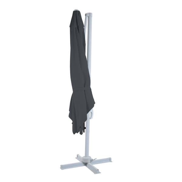 AXI Nima Parasol White/Grey - Parasol large 300x300 cm - Ripustettava aurinkovarjo, Alumiinirunko, 360° Kierto, Parvekkeen aurinkovarjo 3x3 -