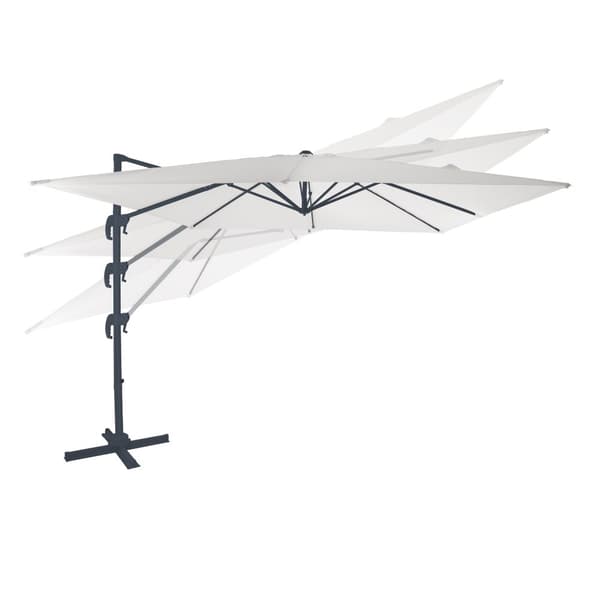 AXI Nima Parasol Grey, Beige - Parasol large 300x300 cm - Ripustettava aurinkovarjo, Alumiinirunko, 360° Kierto, Parvekkeen aurinkovarjo 3x3 -