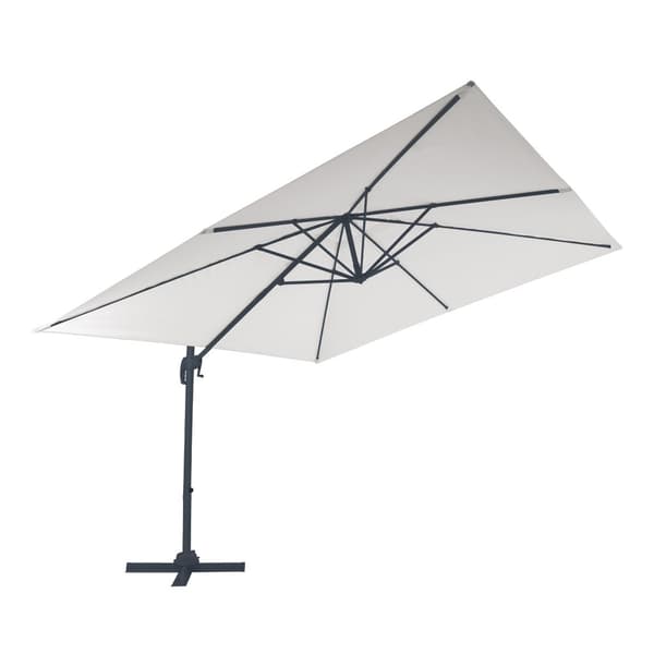 AXI Nima Parasol Grey, Beige - Parasol large 300x300 cm - Ripustettava aurinkovarjo, Alumiinirunko, 360° Kierto, Parvekkeen aurinkovarjo 3x3 -
