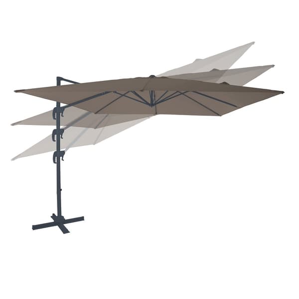 AXI Nima Parasoll Grå, Taupe - Parasoll stort 300x300 cm - Hängparasoll, Aluminiumram, 360° Rotation, Parasoll balkong 3x3 - UV-resistent