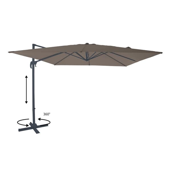 AXI Nima Parasoll Grå, Taupe - Parasoll stort 300x300 cm - Hängparasoll, Aluminiumram, 360° Rotation, Parasoll balkong 3x3 - UV-resistent