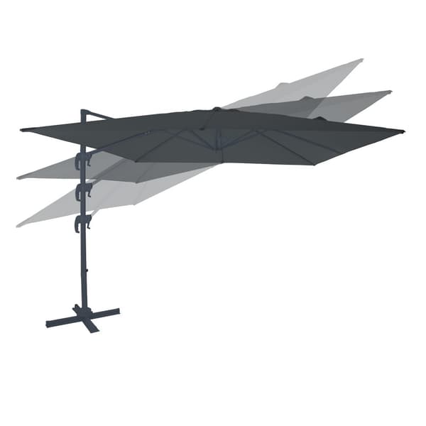 AXI Nima Parasol Grey, Taupe - Parasol large 300x300 cm - Ripustettava aurinkovarjo, Alumiinirunko, 360° Kierto, Parvekkeen aurinkovarjo 3x3 -