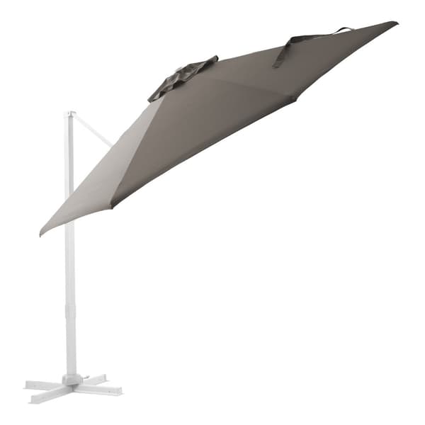 AXI Cyrus Premium aurinkovarjo pyöreä Ø 300 cm, väri valkoinen / taupe | Pyöreä aurinkovarjo puutarhaan alumiinirungolla | Sisältää ristijalan ja