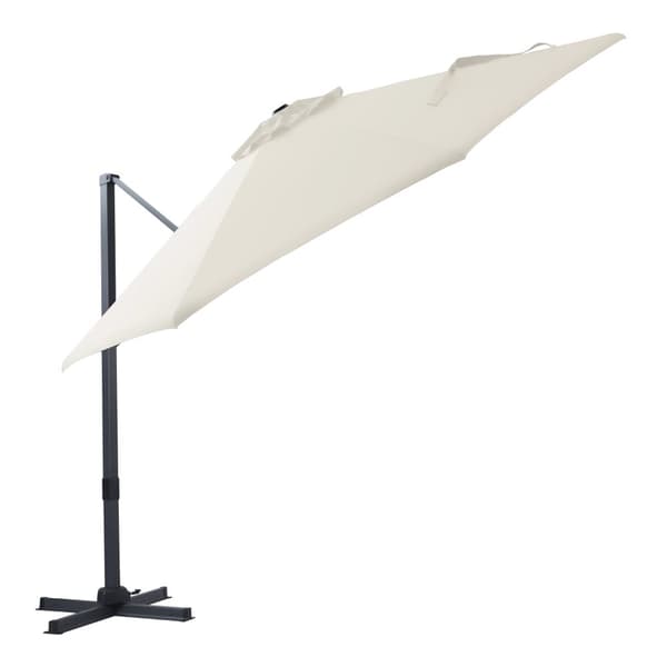 AXI Cyrus Premium Parasol Round Ø 300 cm Antrasiitti / Beige | Pyöreä aurinkovarjo puutarhaan alumiinirungolla | Sisältää ristijalan ja suojuksen.