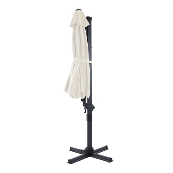 AXI Cyrus Premium Parasol Round Ø 300 cm Antrasiitti / Beige | Pyöreä aurinkovarjo puutarhaan alumiinirungolla | Sisältää ristijalan ja suojuksen.