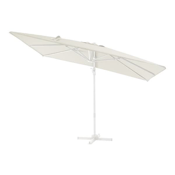 AXI Milad Premium Parasoll rektangulär 200x300 cm i Vit/Beige | Parasoll för trädgården med aluminiumram | Inklusive korsfot & lock