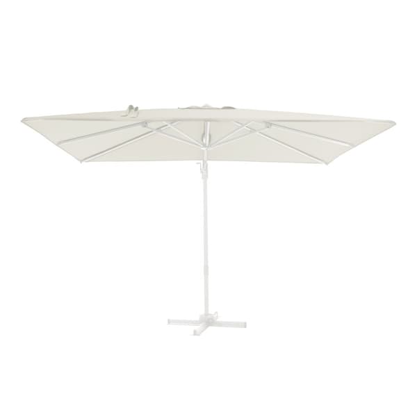 AXI Milad Premium Parasoll rektangulär 200x300 cm i Vit/Beige | Parasoll för trädgården med aluminiumram | Inklusive korsfot & lock