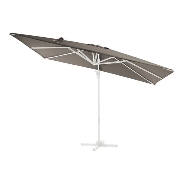 AXI Milad Premium Parasoll rektangulär 200x300 cm i Wit / Taupe färg | Parasoll för trädgården med aluminiumram | Inklusive korsfot &amp; lås